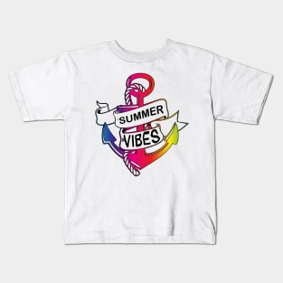 Summer Vibes full color | LGBT beach sailling captain Kids T-Shirt